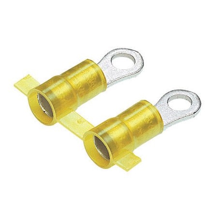 Panduit Ring Terminal, #10 Stud Size, 12 AWG, 600 V, Nylon Insulated, Yellow, 2000 PK PN12-10HDR-2K